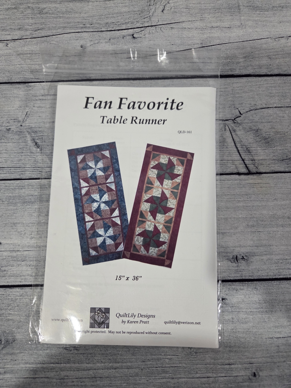 QuiltLily Designs Quilting Pattern Fan Favorite Table Runner